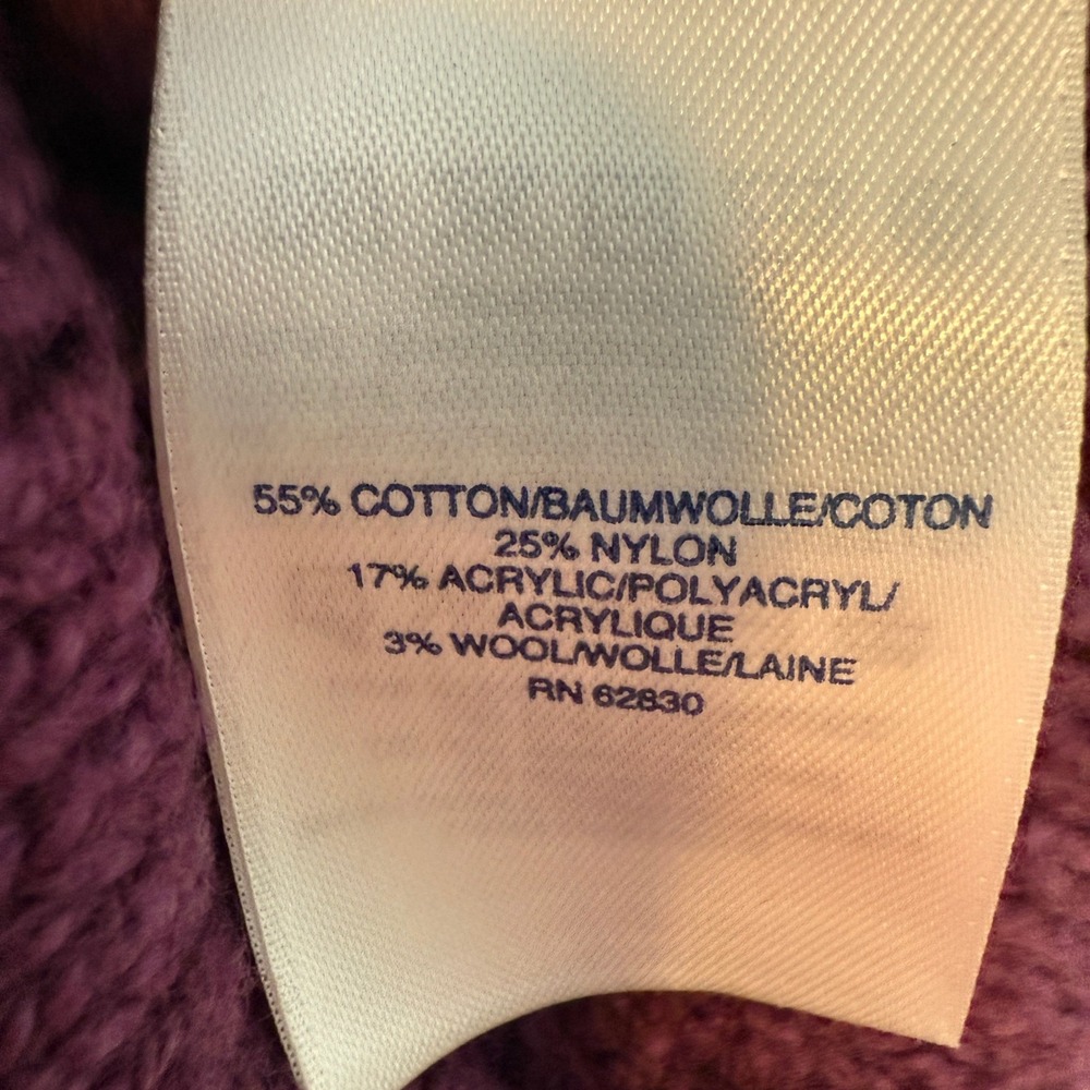 Lands End Women's‎ Purple Diamond Cable Knit Pullover Sweater XL Cottagecore - Picture 5 of 5